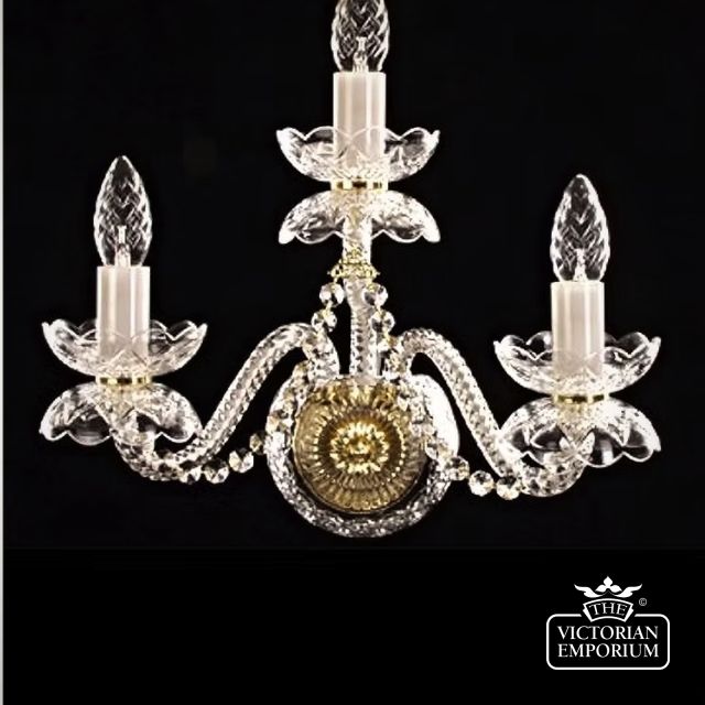 Elegant triple arm wall sconce with rope twist glass arms