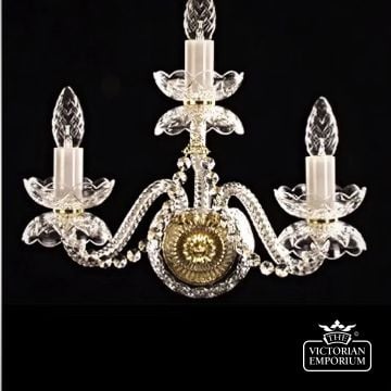 Elegant triple arm wall sconce with rope twist glass arms