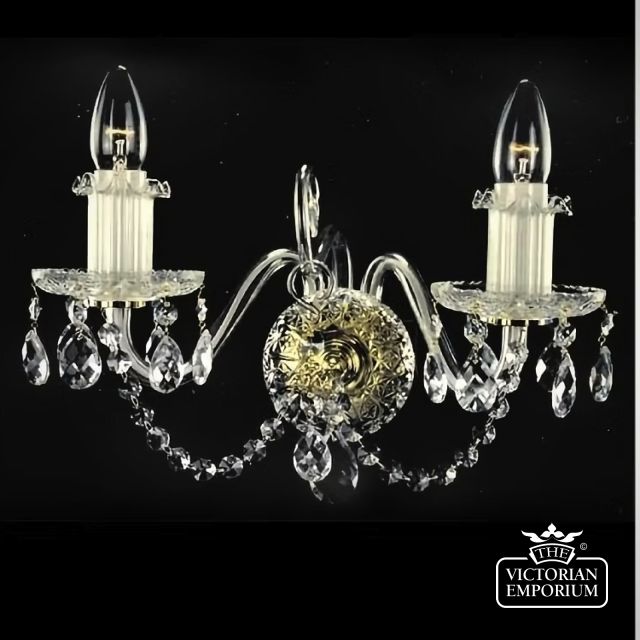 Ella 2 arm crystal wall sconce