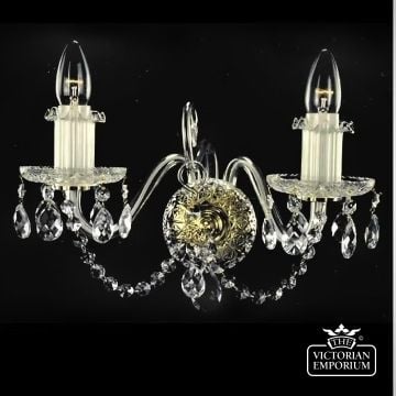 Ella 2 arm crystal wall sconce