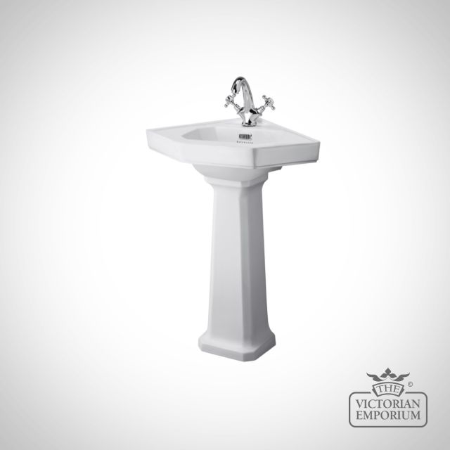 Fitzroy 1 Tap Hole Corner Basin & Pedestal