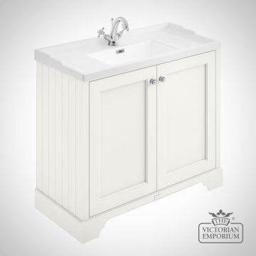 1000mm 2 Door Floor Standing Cabinet Square Basin