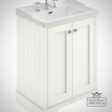 600mm 2 Door Floor Standing Cabinet Square Period Basin in a choice of colours