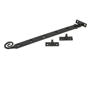 Black Monkey Tail Window Stay Ironmongery Traditional Victorian 19thcentry Old Classic 33486 Angled