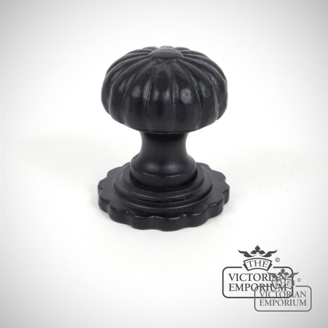 Black Handle Knob Door Cupboard Ironmongery Traditional Victorian Old Classic Decorative 83509