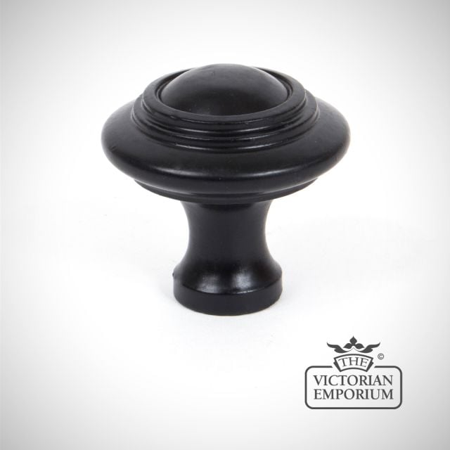 Black Handle Knob Door Cupboard Ironmongery Traditional Victorian Old Classic Decorative 83513