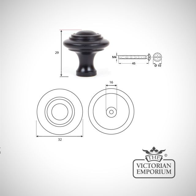 Black Knob with circular pattern Knob