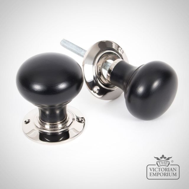 Black Handle Knob Door Cupboard Ironmongery Traditional Victorian 83838 Gs