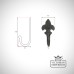 Hook Coat Hat Line Drawing Dimensions Ironmongery Traditional Victorian Old Classic 33121 V2