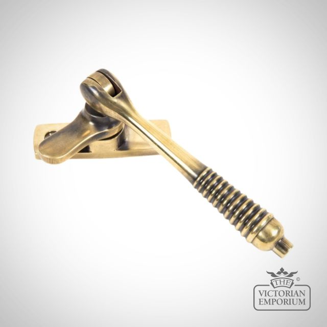 Aged Brass Reeded Window Fastener Locking 83917 Fastner