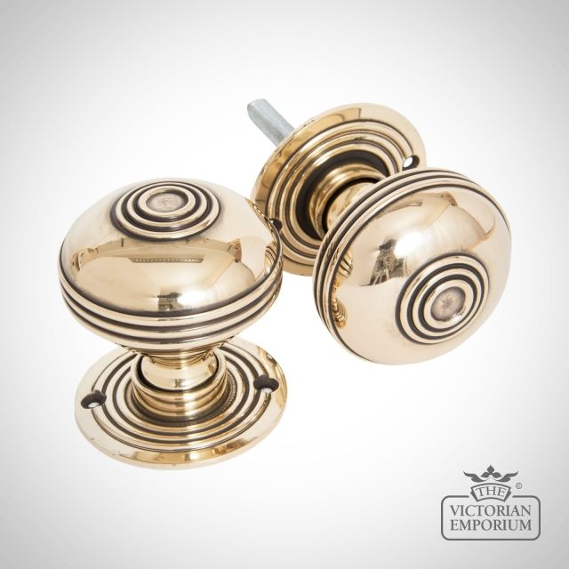 Brass Handle Knob Door Cupboard Ironmongery Traditional Victorian Old Classic Decorative 83858 Angled