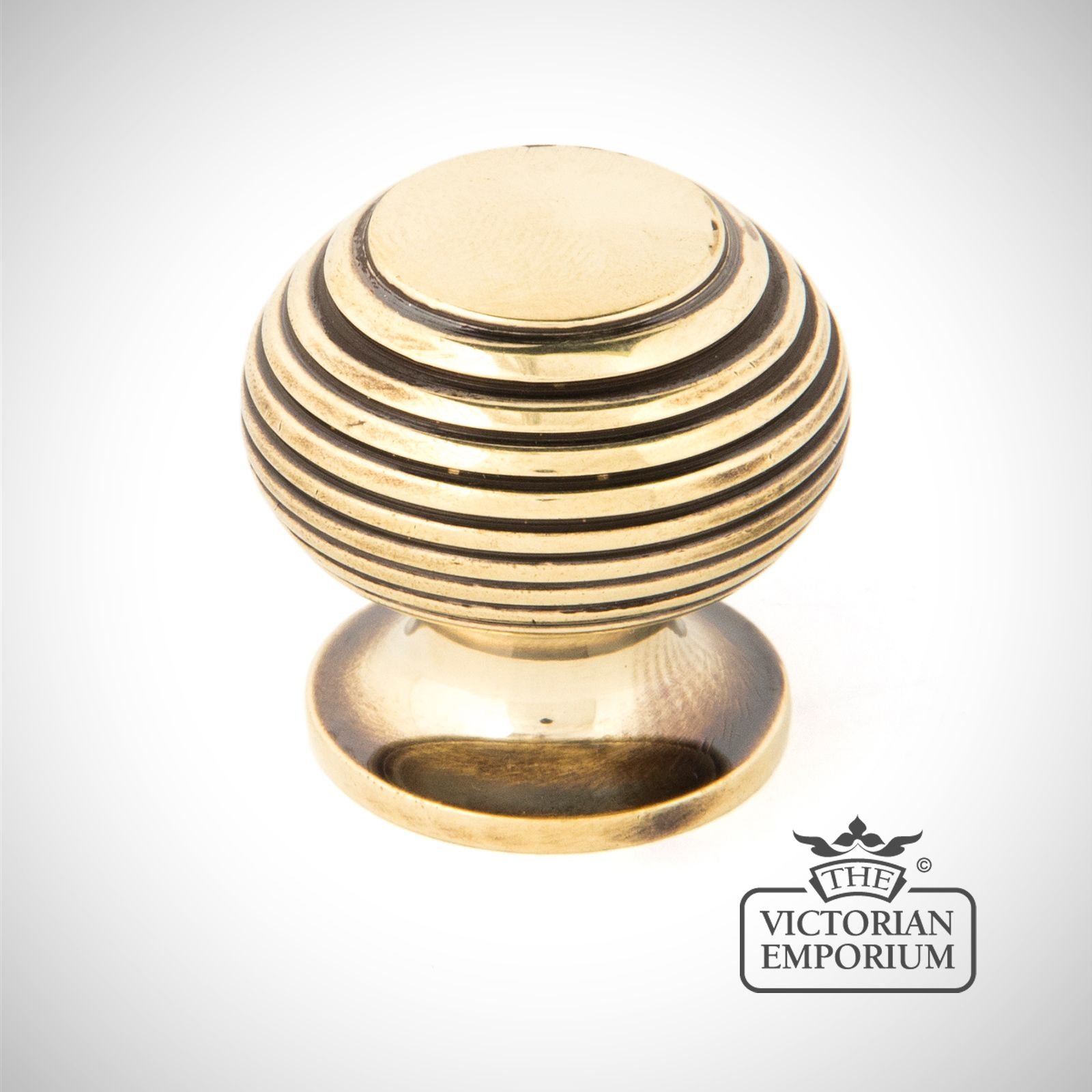 Antique Brass Beehive Cabinet Knob in a choice of two sizes