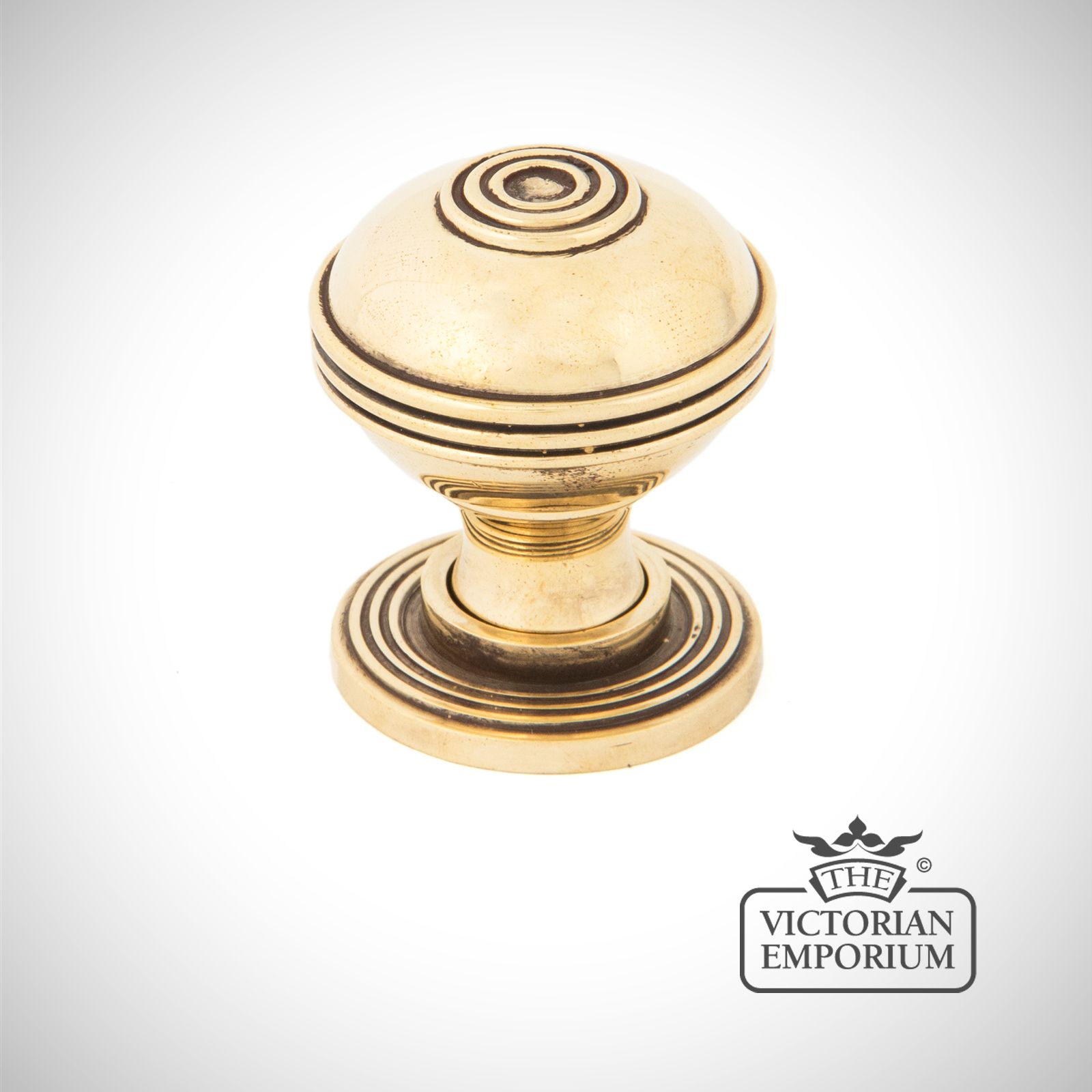 Pressbury Cabinet Knob in aged brass in a choice of two sizes