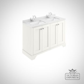 1200mm 4-Door Vanity Cabinet and Double Rectangular Basin with Marble Worktop in a Variety of Colours