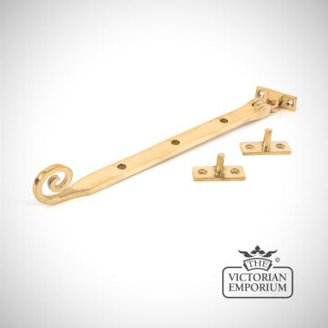 Brass Monkey Tail Window Stay Ironmongery Traditional Victorian 19thcentry Old Classic83595 Angled