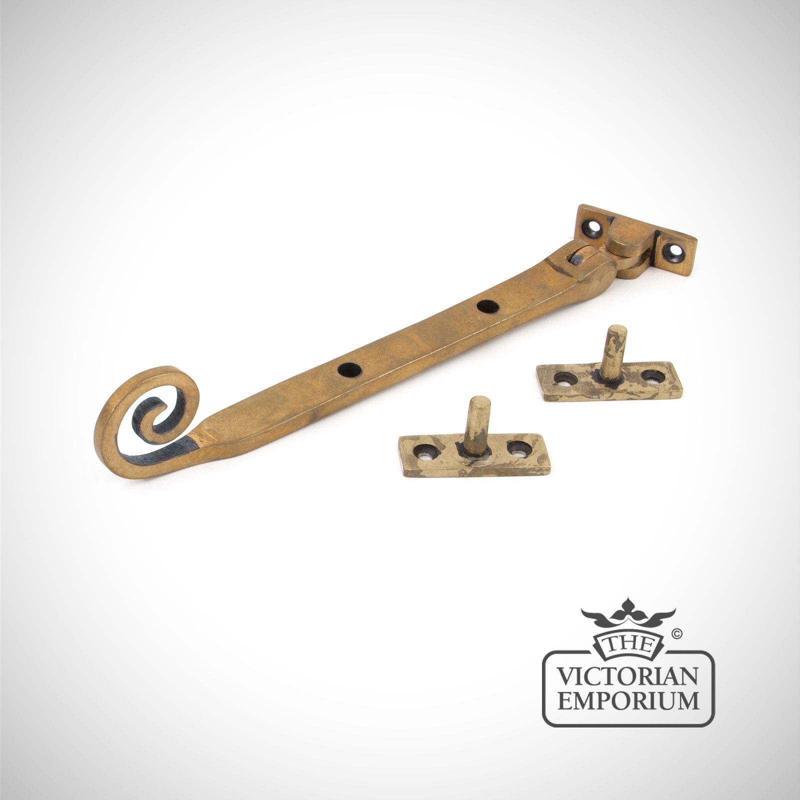 Aged Brass Monkeytail Stay in a choice of 3 sizes - 8”, 10”, 12”