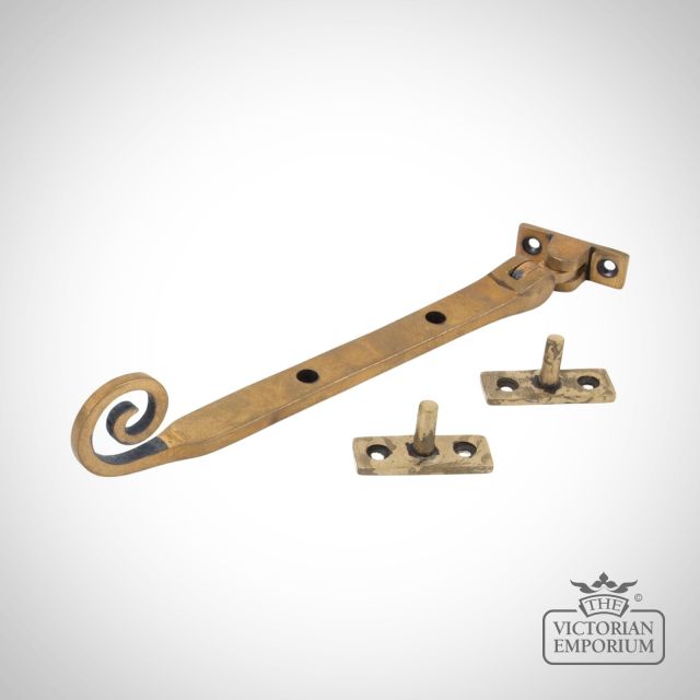 Aged Brass Monkeytail Stay in a choice of 3 sizes - 8”, 10”, 12”