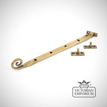 Brass Monkey Tail Window Stay Ironmongery Traditional Victorian 19thcentry Old Classic83569 Angled
