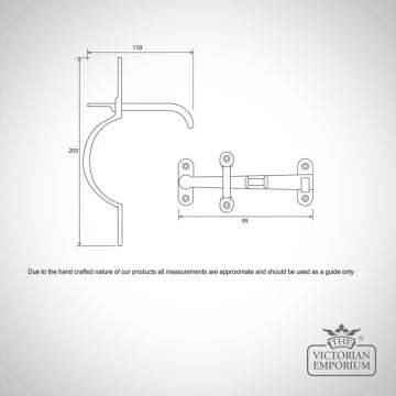 Sufolk Latch Line Drawing Dimensions Ironmongery Traditional Victorian 19thcentry Old Classical Decorative 30146