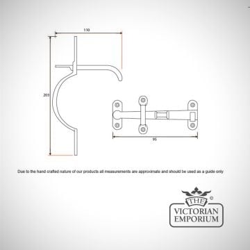 Sufolk Latch Line Drawing Dimensions Ironmongery Traditional Victorian 19thcentry Old Classical Decorative 30146