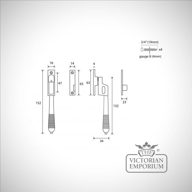 Window Fastener Aged Bronze Night Vent Reeded Locking 83971 Dgw