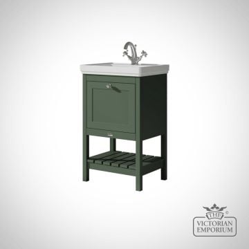 Hartleigh 500mm 1 Drawer Floor Standing Cabinet With Fireclay Basin in a choice of colours