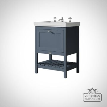 Hartleigh 600mm 1 Drawer Floor Standing Cabinet With Fireclay Basin in a choice of colours