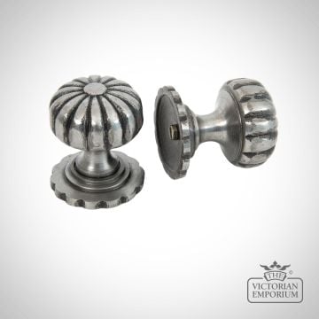 Pewter Fluted Cabinet Knob