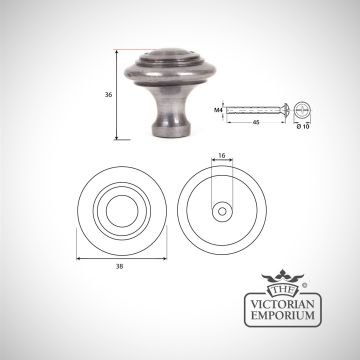 Handle Knob Door Cupboard Line Drawing Dimensions Ironmongery Traditional Victorian Old Classic 83514 V2
