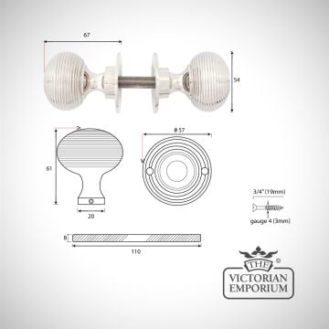 Handle Knob Door Cupboard Line Drawing Dimensions Ironmongery Traditional Victorian Old Classic 83636 V2
