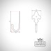 Hook Coat Hat Line Drawing Dimensions Ironmongery Traditional Victorian Old Classic 33722