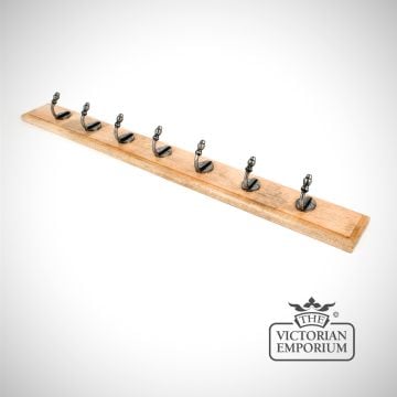 Hook Coat Hat Wall Rack Ironmongery Traditional Victorian 19thcentry Old Classic 83740 Angled