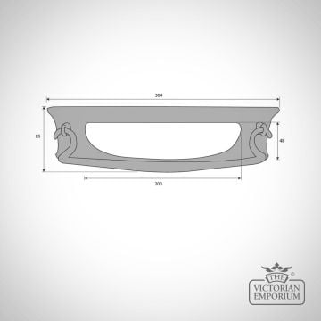 Letter Box Plate Door Line Drawing Dimensions Ironmongery Traditional Victorian Old Classic 83545