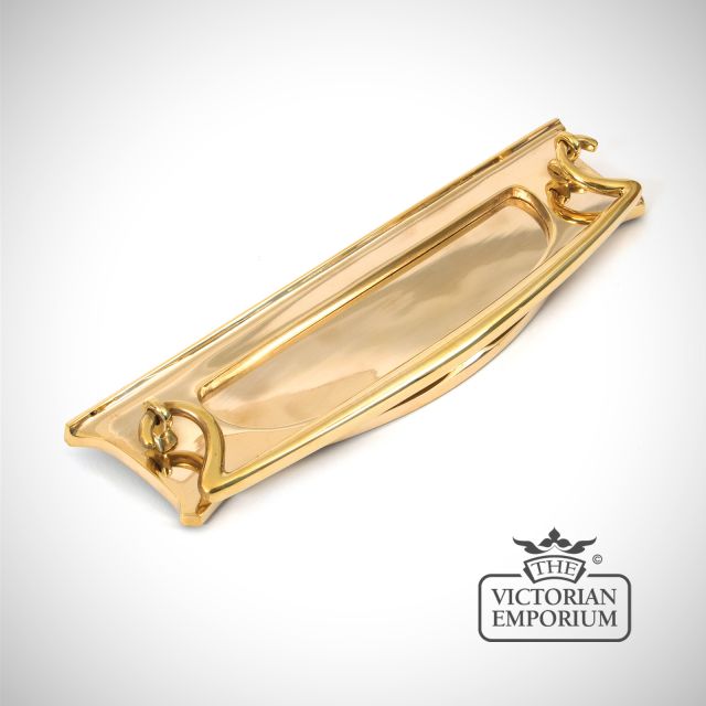 Polished brass art deco letterplate