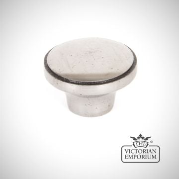 Pewter ribbed cabinet knob