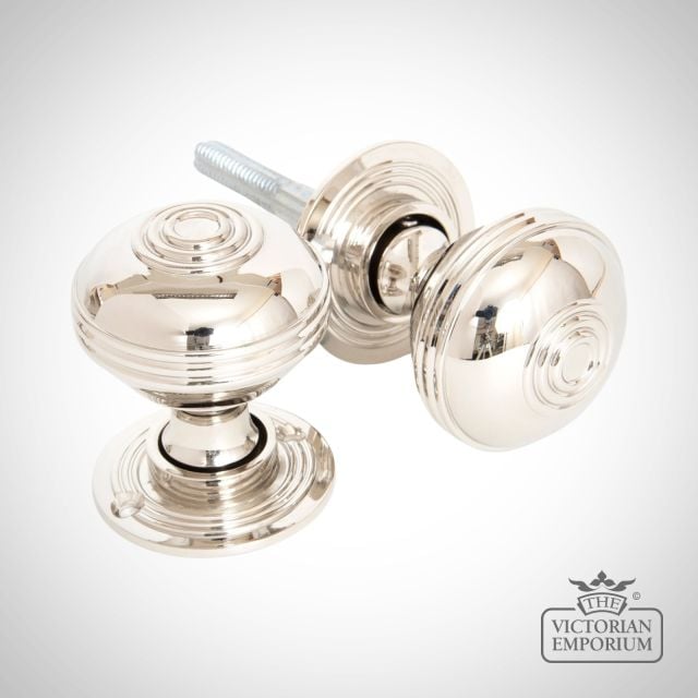 Nickel Handle Knob Door Cupboard Ironmongery Traditional Victorian Old Classic Decorative 83855 Angled