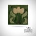 Tile for fireplace-green-art nouveau tulip-ceramic-replacement-castiron-victorian-19thcentry-classic-lgc008