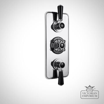 Chrome Triple Concealed Valve with Black or White handle