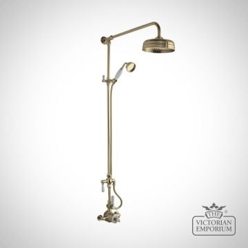 Brushed Brass or Chrome Grand Riser Kit And Valve White/Brushed Brass