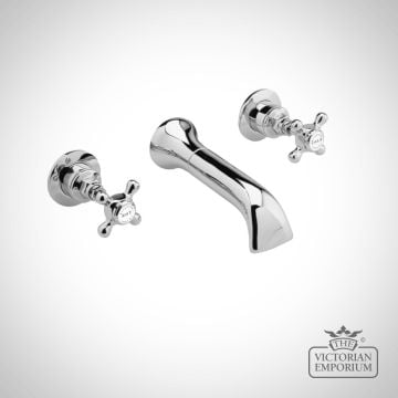 Chrome 3 Tap Holes Wall Bath Filler