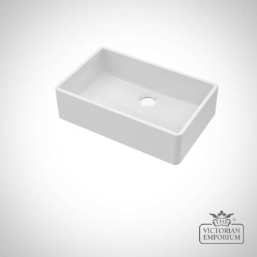 Large Fireclay White Single Bowl Butler Sink With Offset Waste