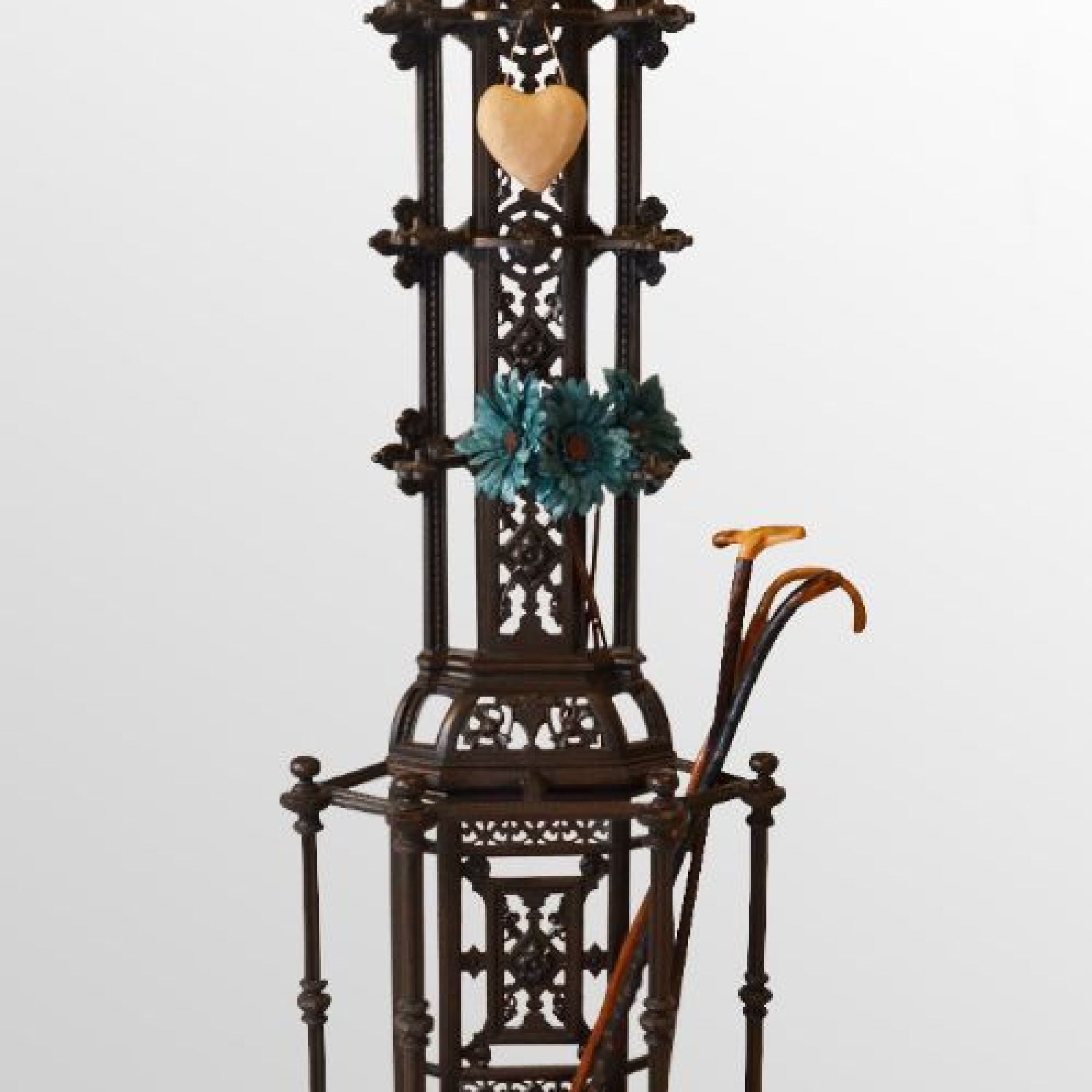 Superb 6’ Tall Corner Stick Stand - Victorian Cast Iron