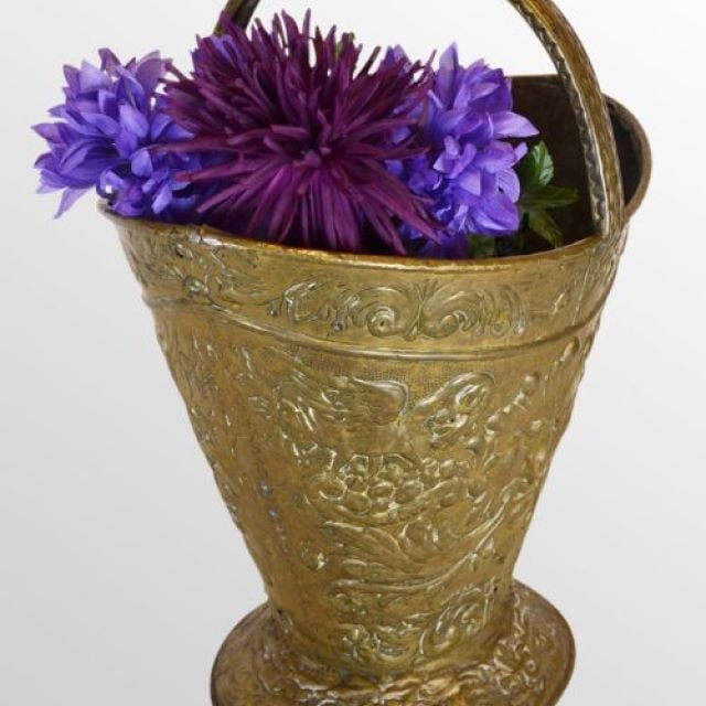 Stunning Brass Fireside Bin - Gorgeous Shape