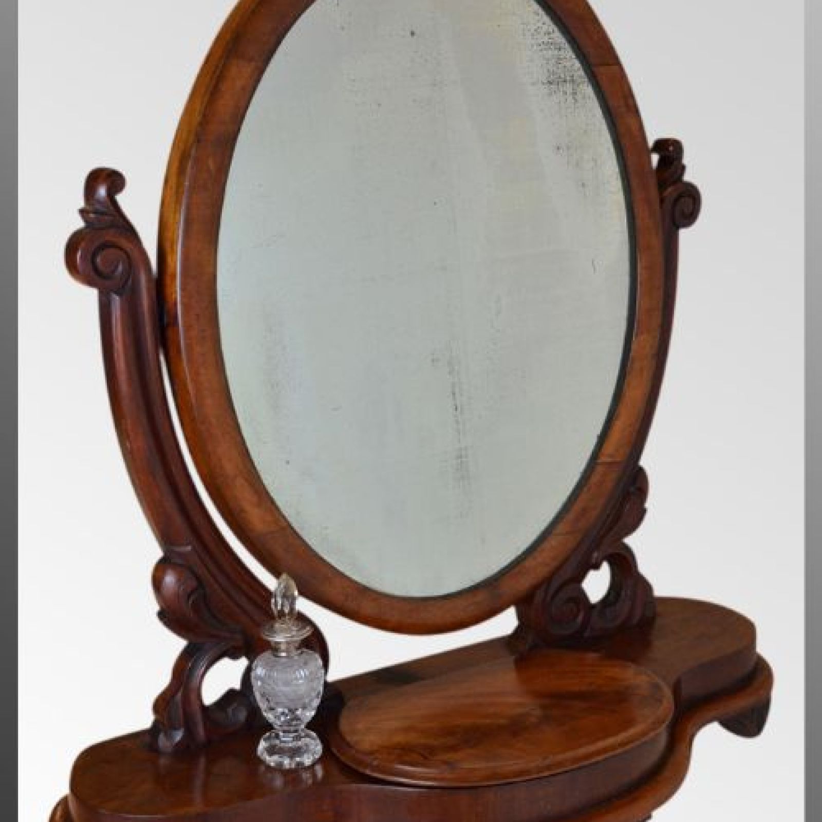 Oval Victorian Dressing Mirror - Original Glass