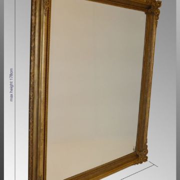 Huge Victorian Gilt Framed Mirror – Wide Bevelled Glass