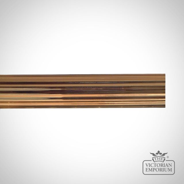 Reeded brass curtain pole (no finials) - 38mm or 51mm