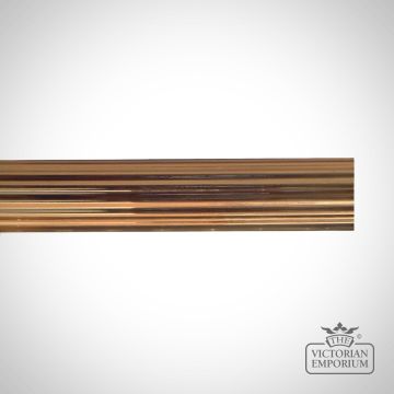 Reeded brass curtain pole (no finials) - 38mm or 51mm