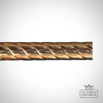 Rope twist brass curtain pole (no finials) - 38mm or 51mm widths