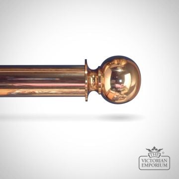 Plain Ball Curtain Pole Finial to go with various sizes of Brass Pole