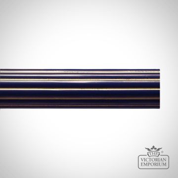 Reeded Pole Midnight Blue And Gold Hand Decorated Wood Classical Victorian Pole 0000